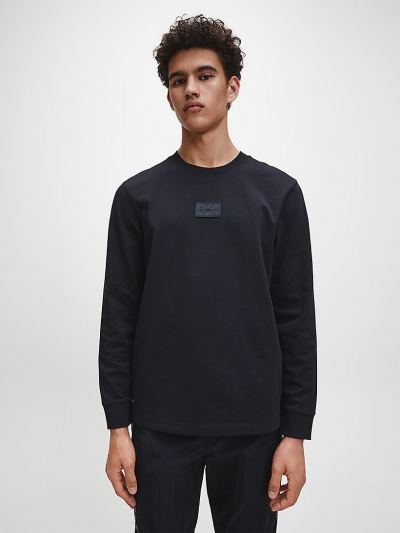Calvin Klein Ruhák HU210730 | Calvin Klein Relaxed Férfi Hosszú Ujjú Póló Fekete
